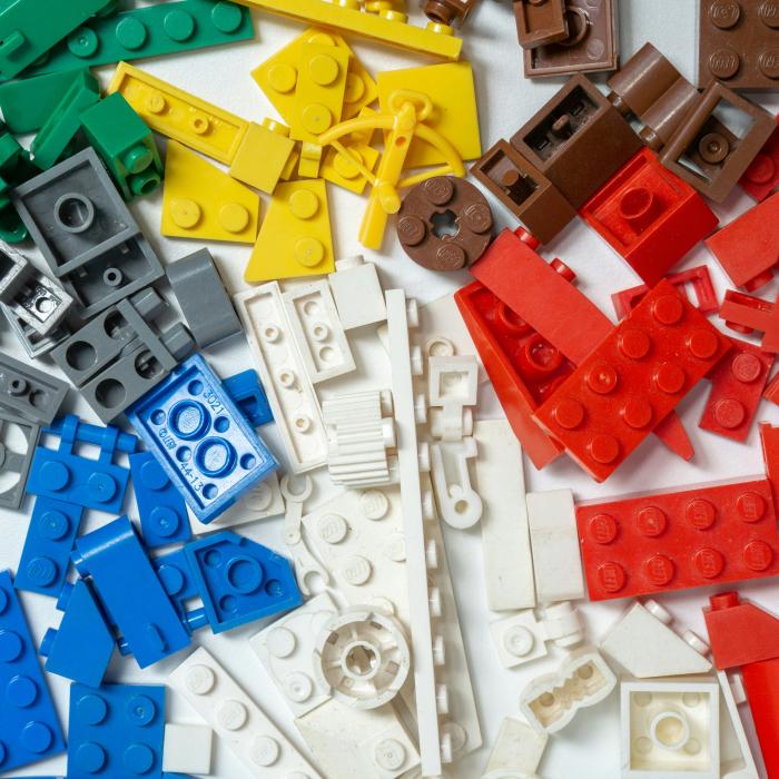 image of lego blocks catergorised by colour