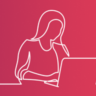 Girl on laptop graphic