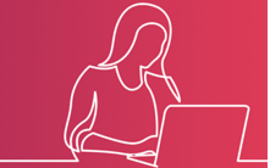 Girl on laptop graphic